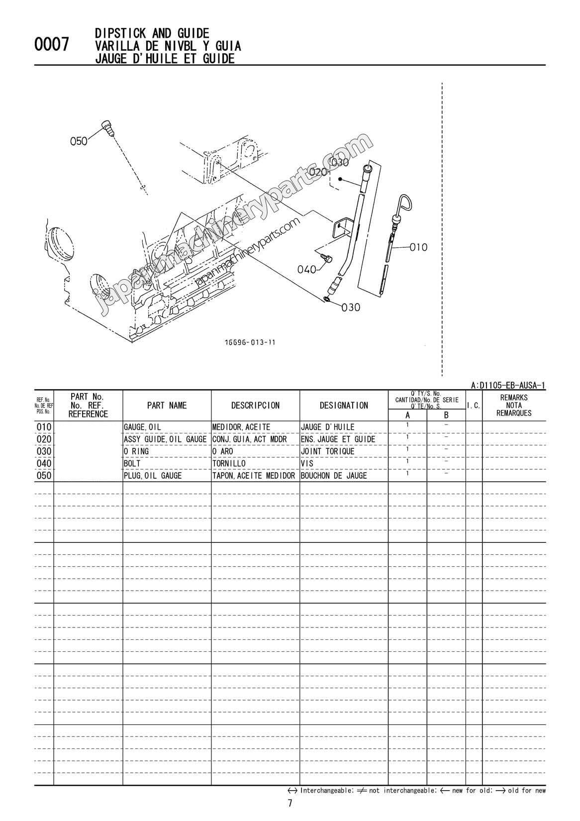 Parts for KUBOTA D1105-EB