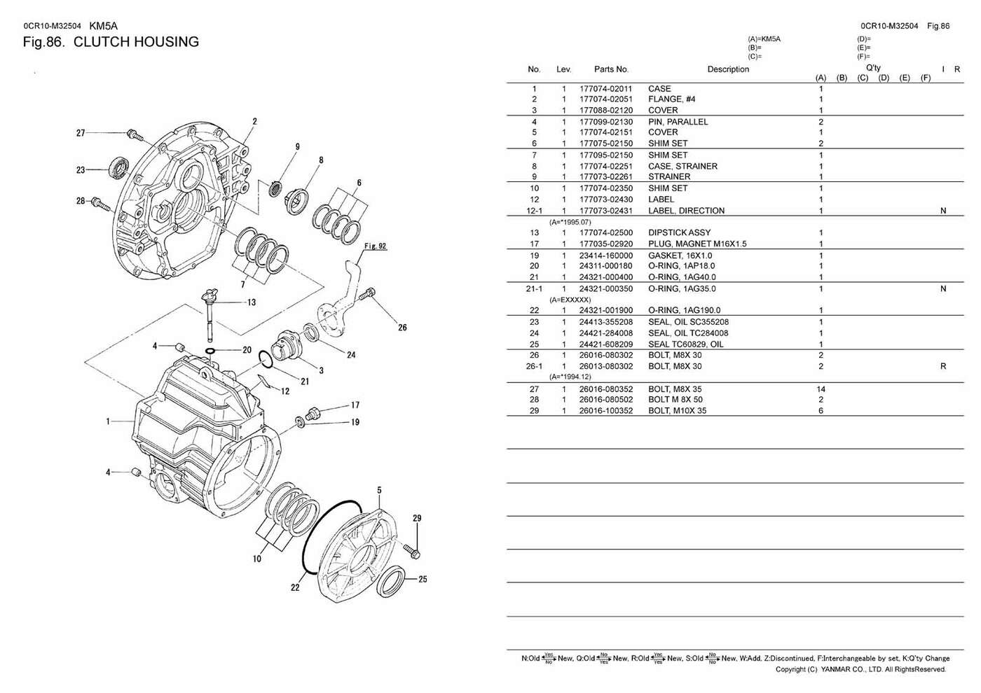 Parts for YANMAR 4LHTE/HTE/DTE/STE
